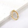Eleganter Zirkonia Ring Damen – Ovaler Edelstahl Ring mit 18K PVD-Vergoldung