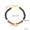 Armkettchen für Damen mit Tigerauge und schwarzen Perlen – 18K PVD vergoldeter Edelstahl