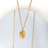Blatt Halskette Damen Gold mit Zirkonia – 18K PVD vergoldete Edelstahl Halskette
