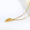 Blatt Halskette Damen Gold mit Zirkonia – 18K PVD vergoldete Edelstahl Halskette