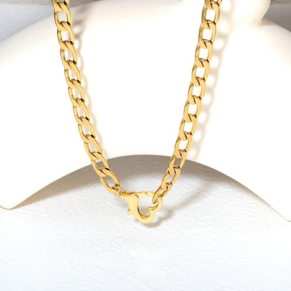 Figaro Kette aus Edelstahl mit Herzverschluss – Unisex Halskette in Gold oder Silber