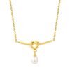 Knoten Halskette Damen Gold mit Süßwasserperle – 18K PVD vergoldete Edelstahl Halskette