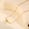 Knoten Halskette Damen Gold mit Süßwasserperle – 18K PVD vergoldete Edelstahl Halskette
