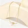 Knoten Halskette Damen Gold mit Süßwasserperle – 18K PVD vergoldete Edelstahl Halskette