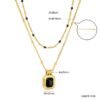 Onyx Halskette Damen Gold – Mehrreihige Edelstahl Halskette mit Anhänger