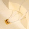 Perlenkette Damen mit Schleifen-Anhänger und Zirkonia – 18K PVD vergoldeter Edelstahl