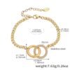 Schmuckset Damen mit Doppelring und Zirkonia – Halskette & Armkettchen aus 18K PVD vergoldetem Edelstahl