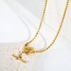 Wasserfeste Herz Halskette Damen aus Edelstahl – Goldene Minimalistische Kette mit OT-Verschluss, 18K Gold Look