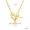 Wasserfeste Herz Halskette Damen aus Edelstahl – Goldene Minimalistische Kette mit OT-Verschluss, 18K Gold Look