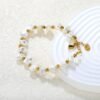 Wasserfestes Barock Perlen Schmuckset Damen – Goldene Perlen Halskette & Armband mit OT-Verschluss