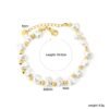 Wasserfestes Barock Perlen Schmuckset Damen – Goldene Perlen Halskette & Armband mit OT-Verschluss